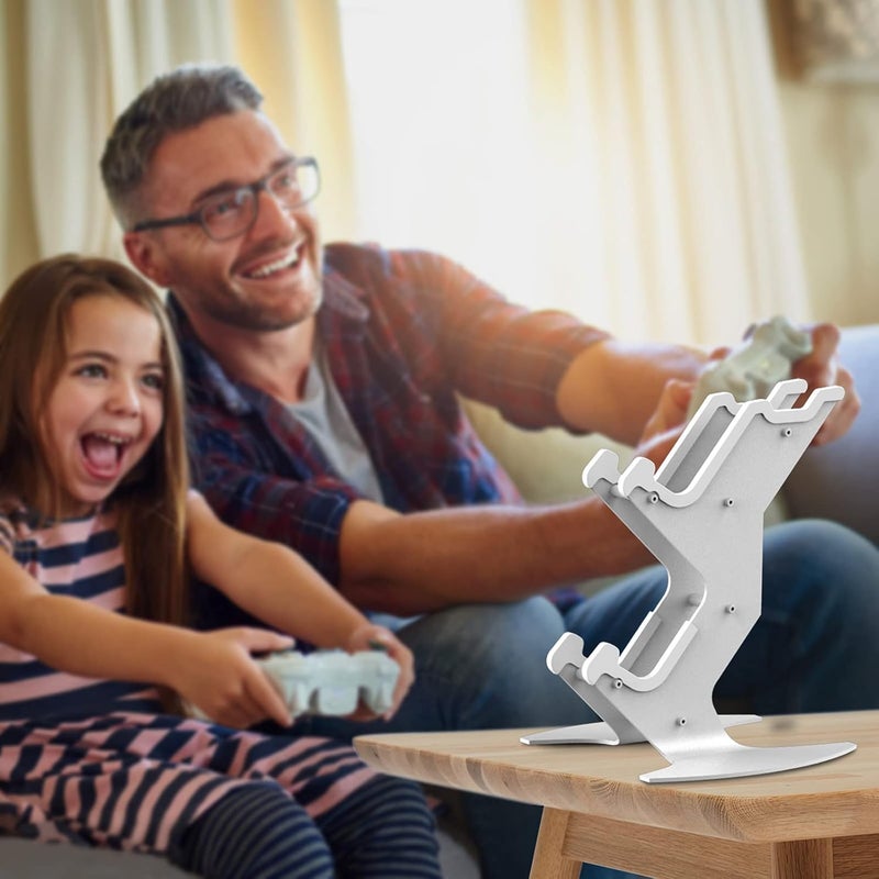 NBCP Controller Holder, Game Controller Headset Stand for Xbox Series X S/Xbox one / PS5 / PS4 / NS/PC/Headset, Aluminum Metal Headset Mount Universal Organizer for Video Game Accessories (White) - Image 2